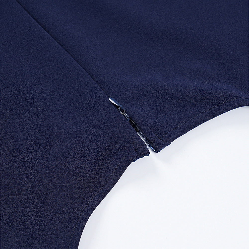 Plus Size African Dress Party Round Neck Solid Dress 22