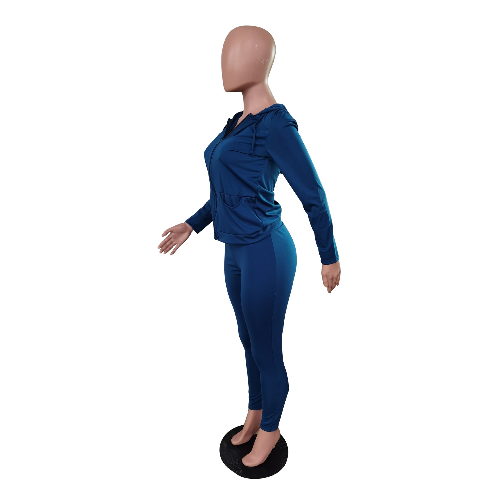 Women's Autumn Style Hat Pocket Zipper Fashion Casual Sport Two Piece Set 32