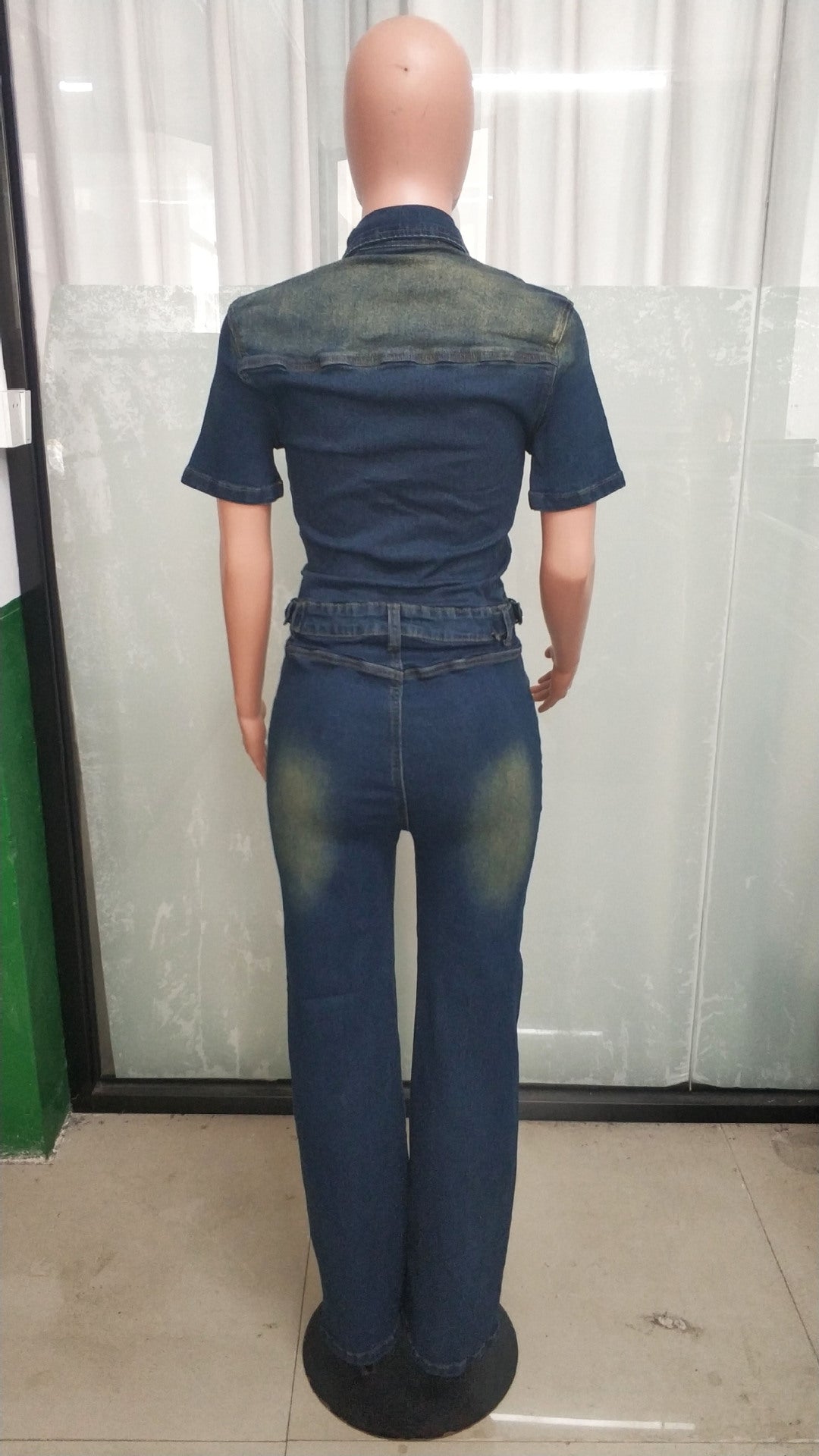 Women Stretchy Washed Denim Jumpsuits 8