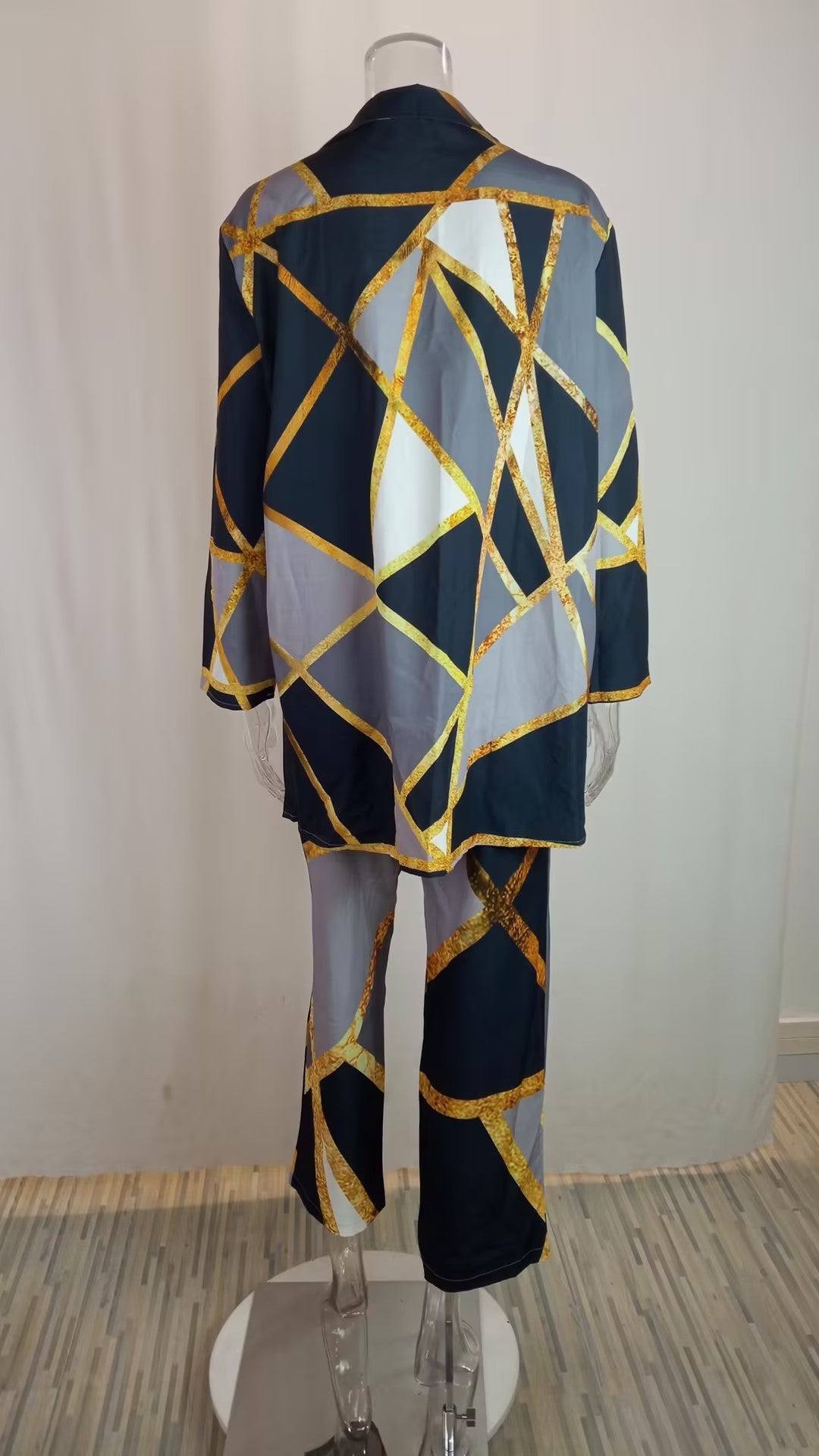 Early Spring Women's Chic Street Print Long Sleeve Fashion Casual Two Piece Pants Set 31