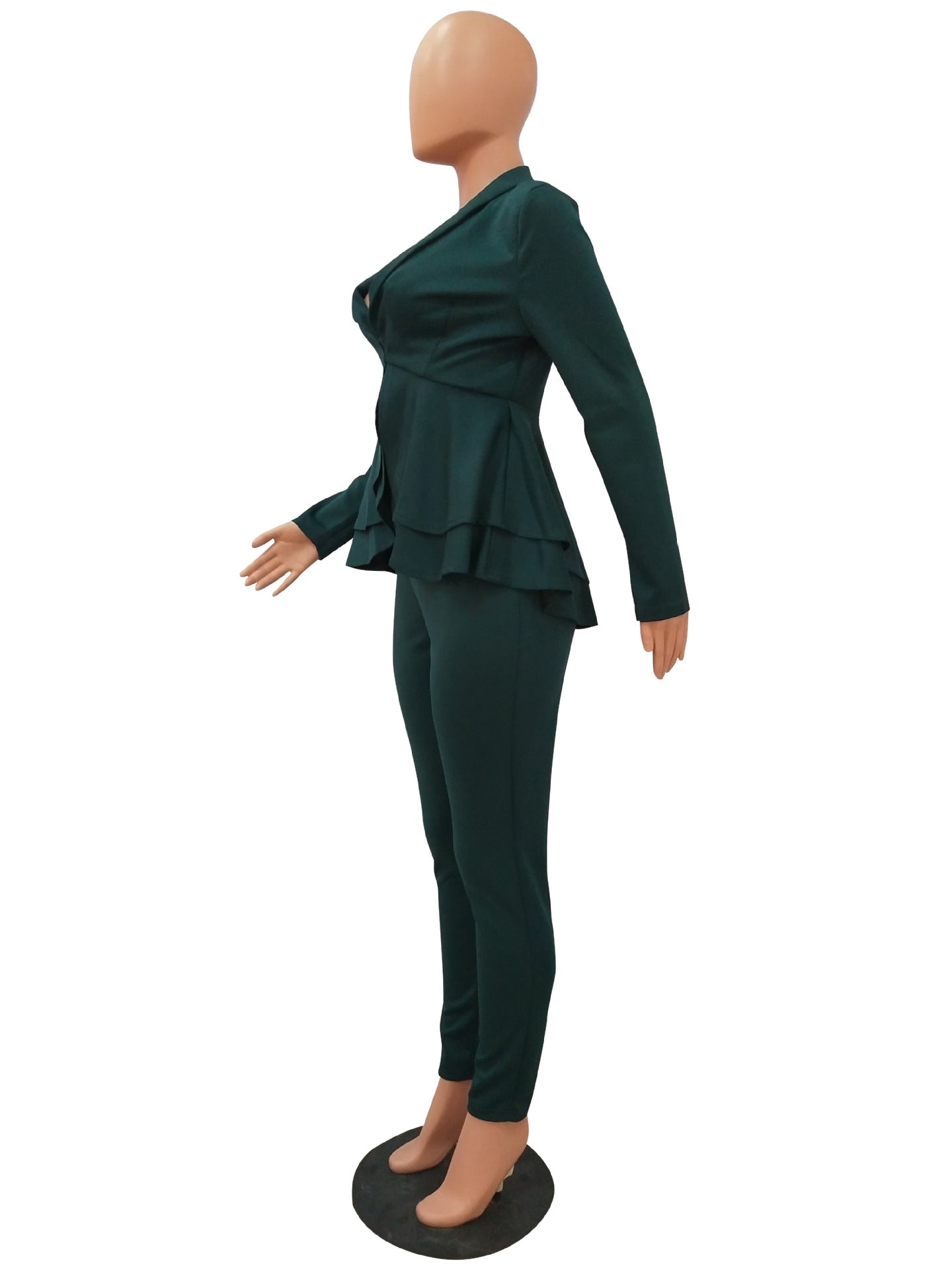 Fashion Ruffle Career Suit Casual Two Piece Set 35