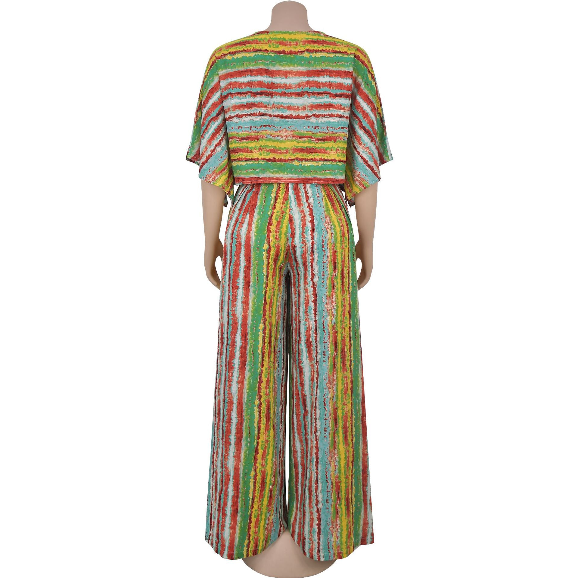 Women Casual Striped Top and Pants Two-Piece Set 5