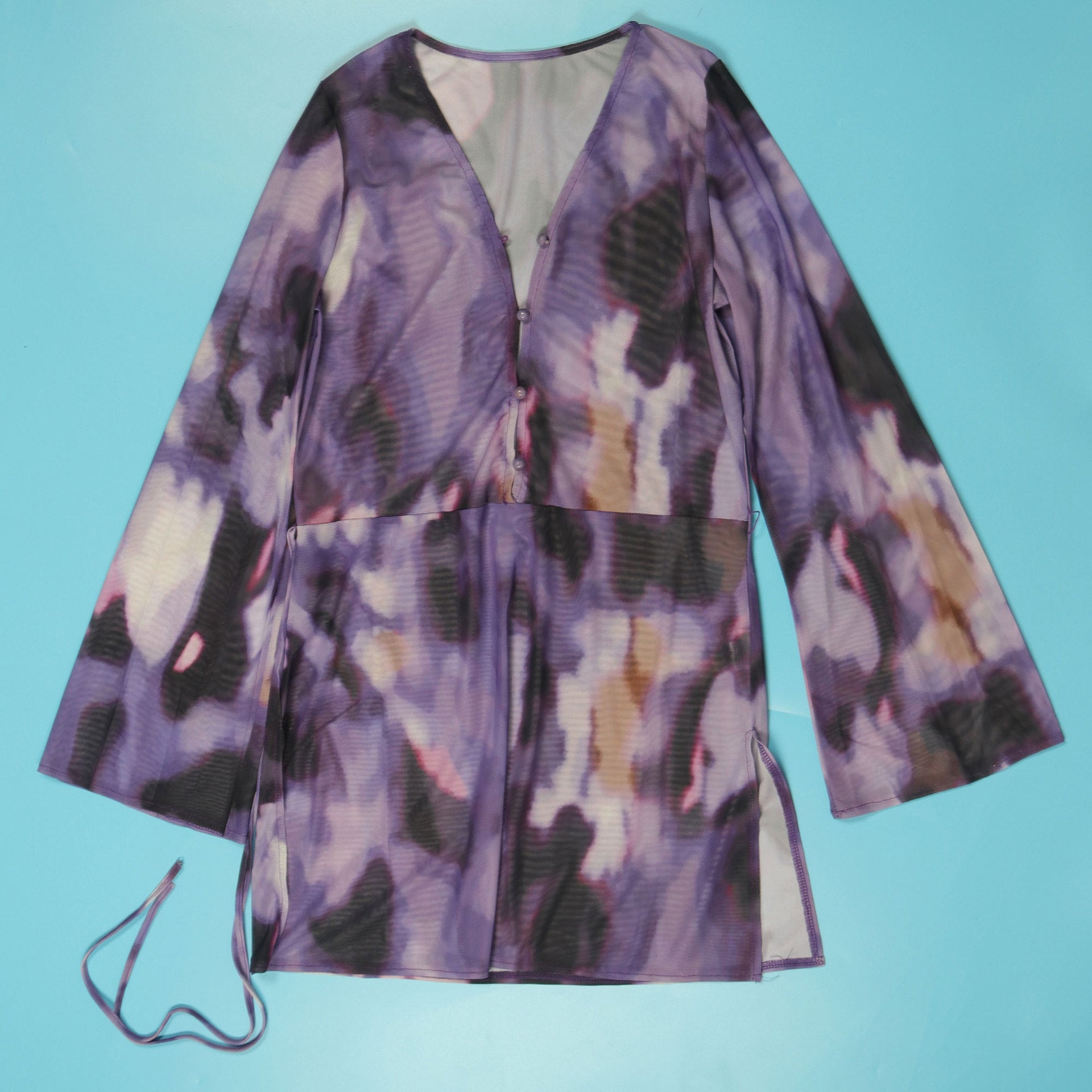 Sexy Printed Lace-Up Long-Sleeved Dress Nightclub Wear 25