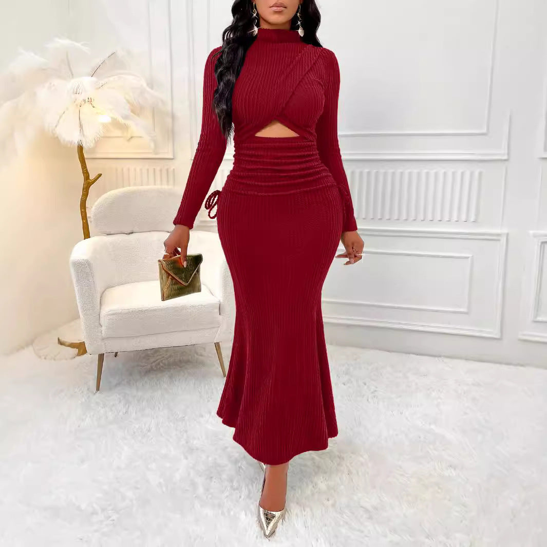 Women autumn Round Neck dress 5