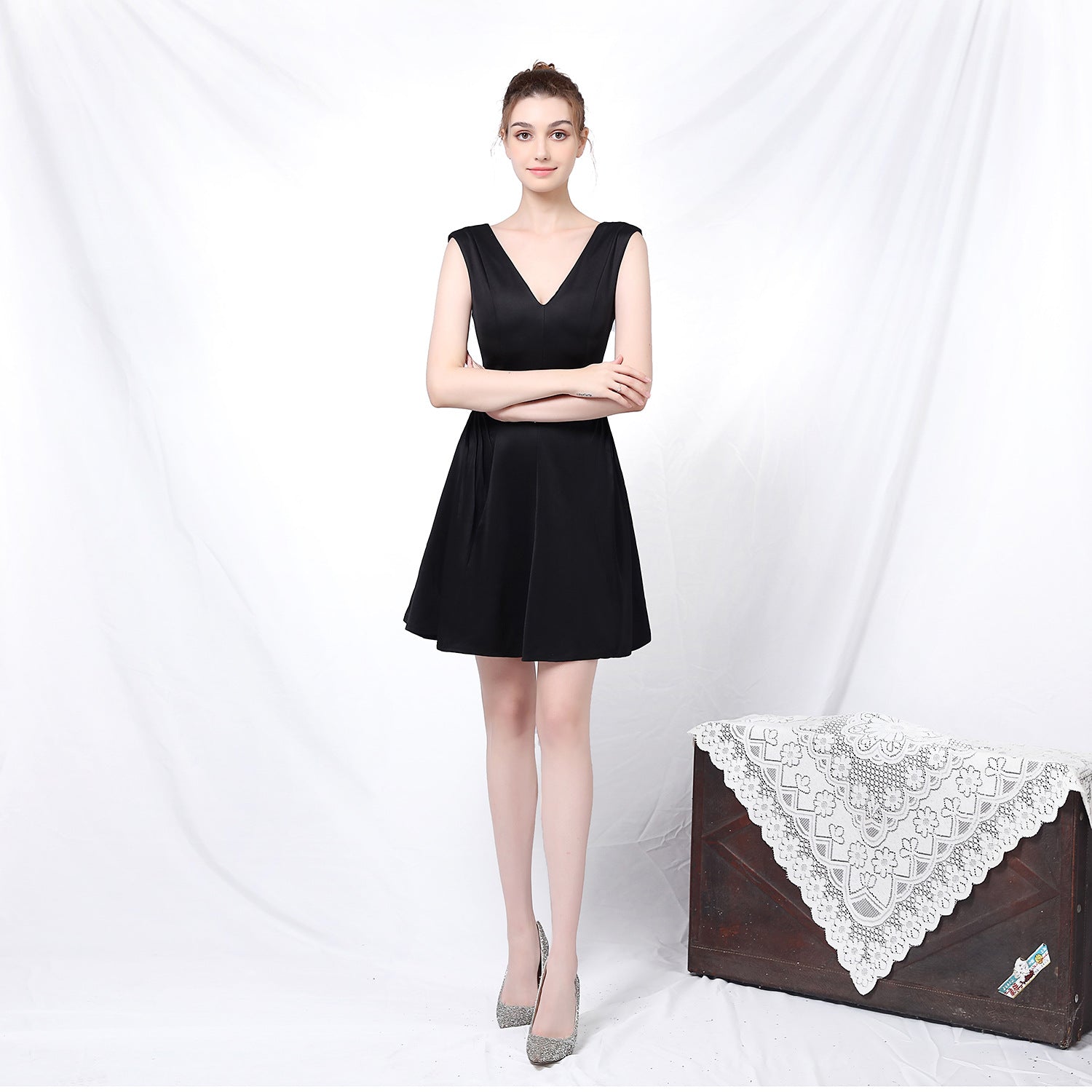 Women Elegant Sleeveless Formal Party Mini Evening Dress 6