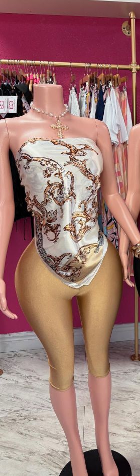 Fashion Women's Printed Strapless Sexy Two Piece Shorts Set 10