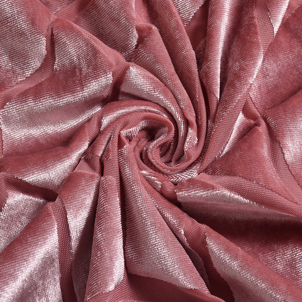 Spring Fashionable Round Neck Long Sleeve Flocking Sexy Bodycon Dress 11