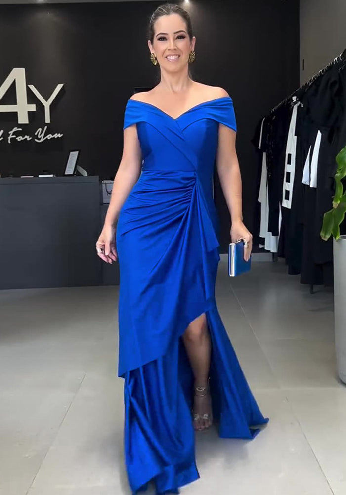 Women Halter Neck Backless Slit Maxi Dress