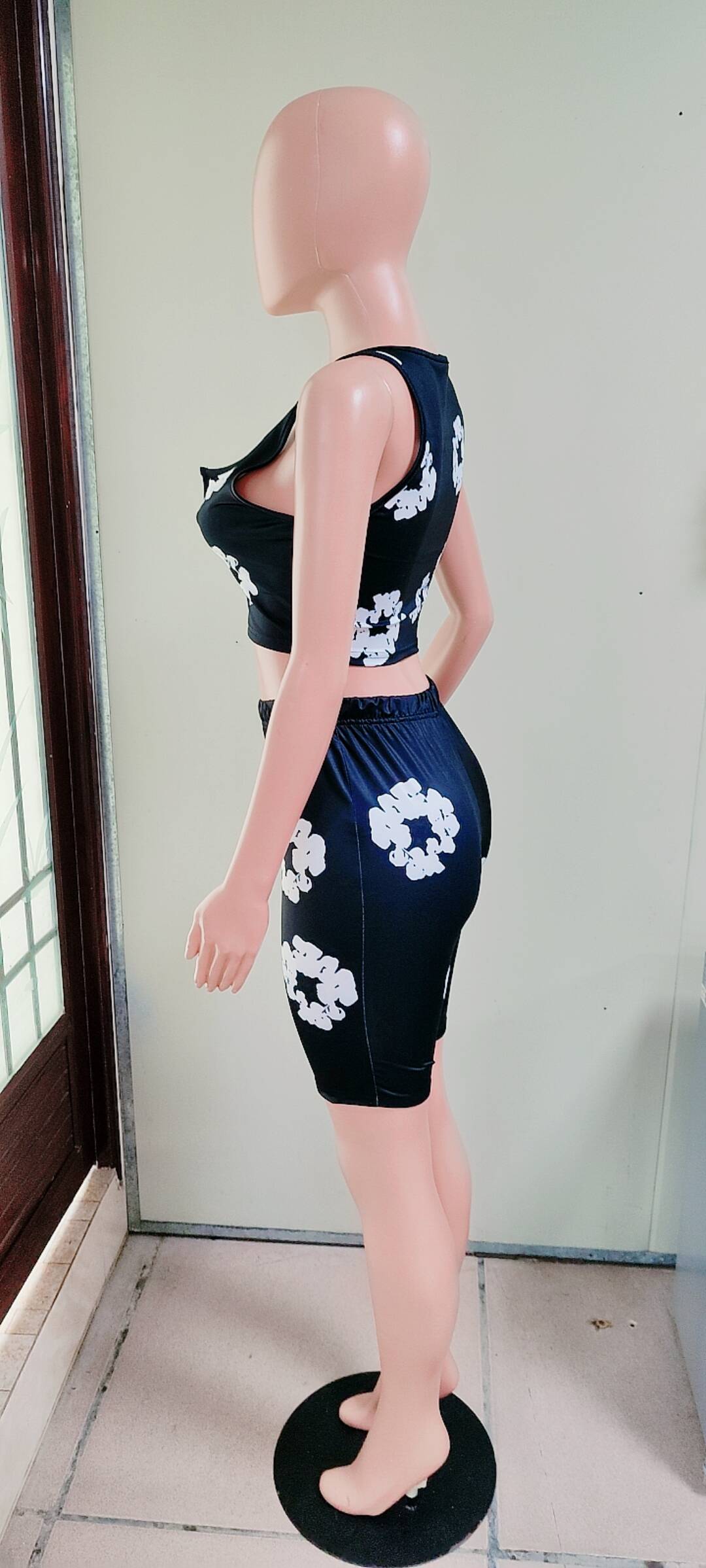 Stylish Casual Trendy Print Vest Shorts Two Piece Set 13