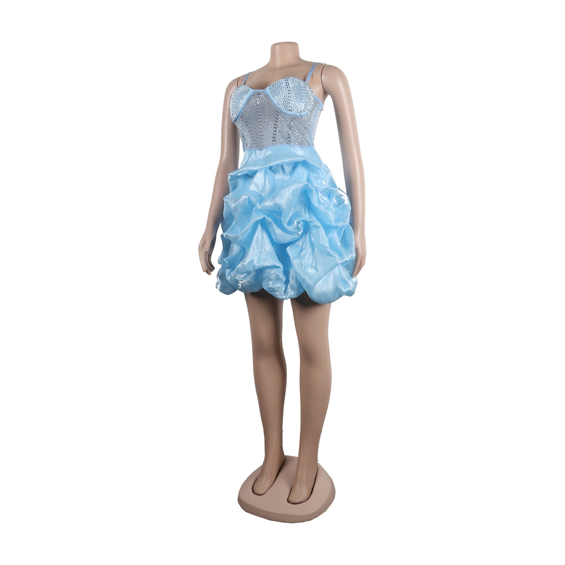 Women Sexy Beaded Stretch Camisole Cascading Ruffles Dress Tutu 69