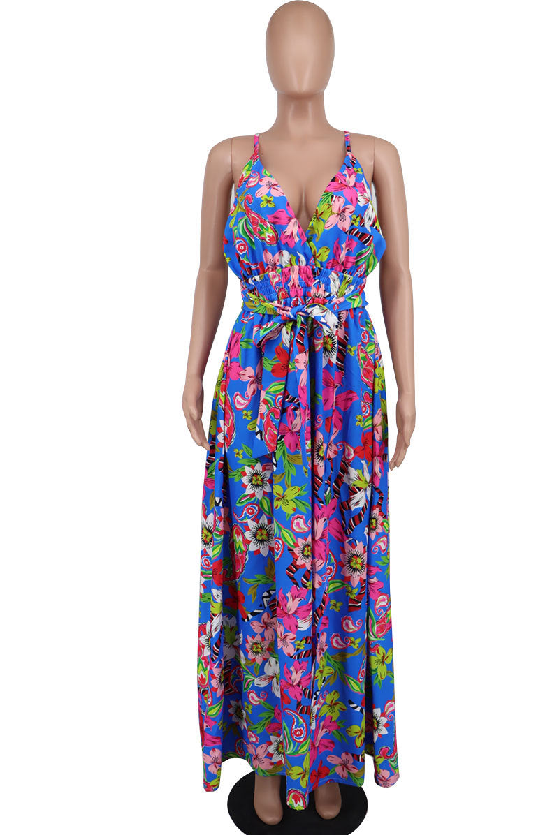 Women French Floral Strap Dress 6