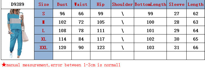 Women's Fashion Casual Solid Patchwork Short Sleeve Trousers Two Piece 13