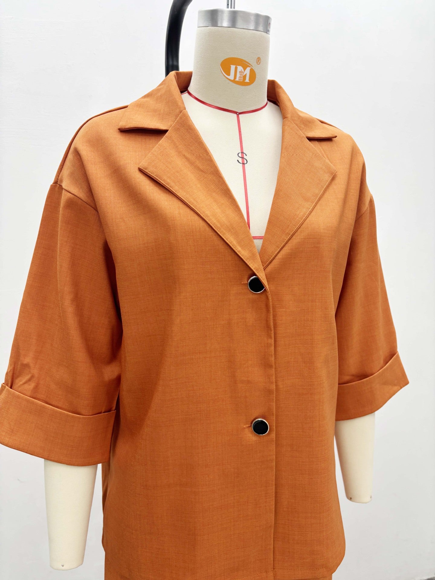 Women Turndown Collar Shirt and Pant Two-Piece Set 9