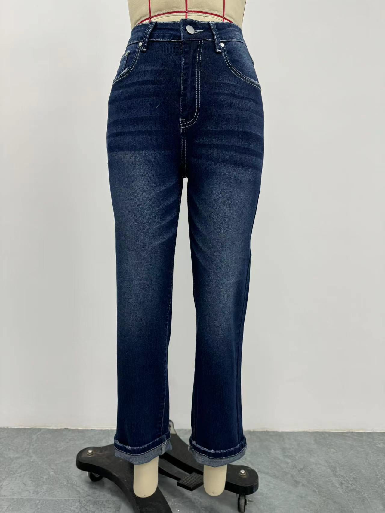 Women's Jeans Embroidered Slim Denim Trousers 11