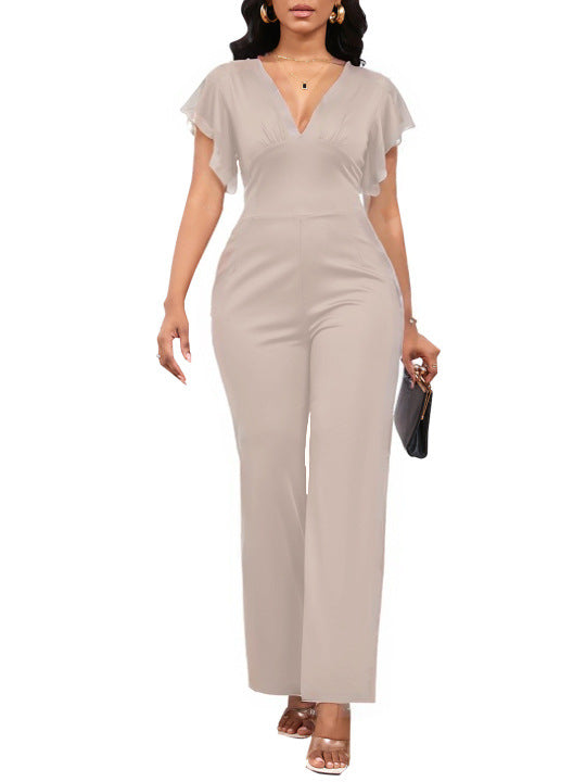 Women Sexy Solid V Neck Women Jumpsuit 13
