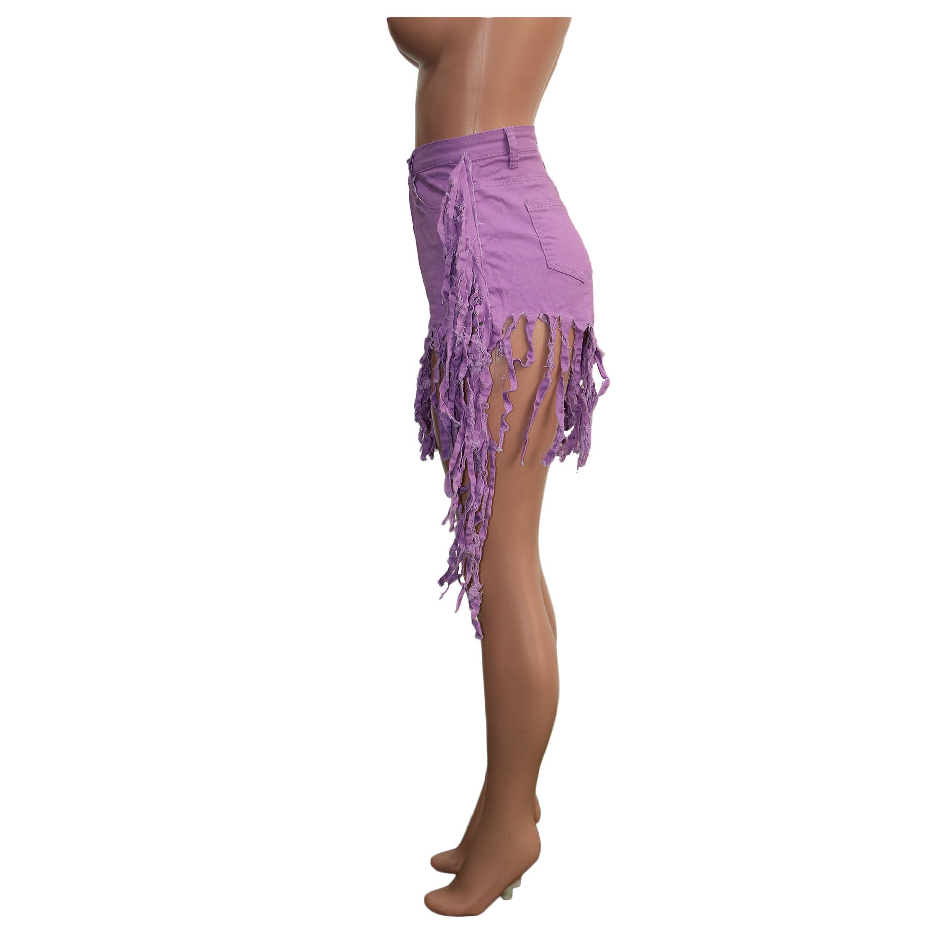 Women Ripped Tassel Denim Shorts 19