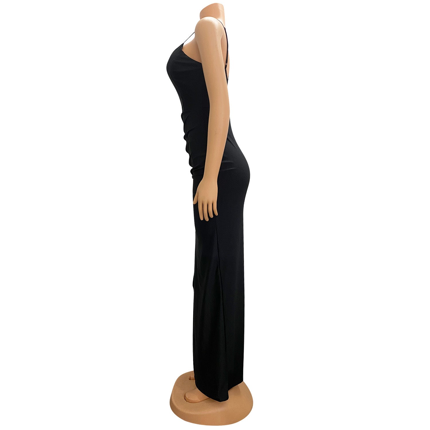 Women Sexy V Neck Suspender Pleated Fishtail Skirt 13