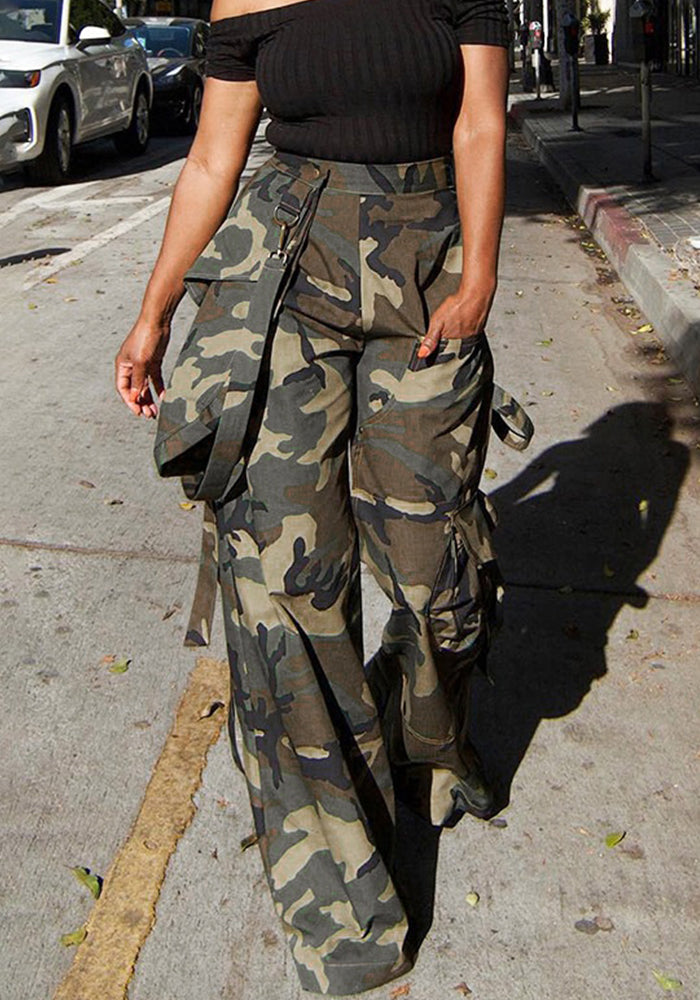 Women Casual Camouflage Multi-Pocket Pants