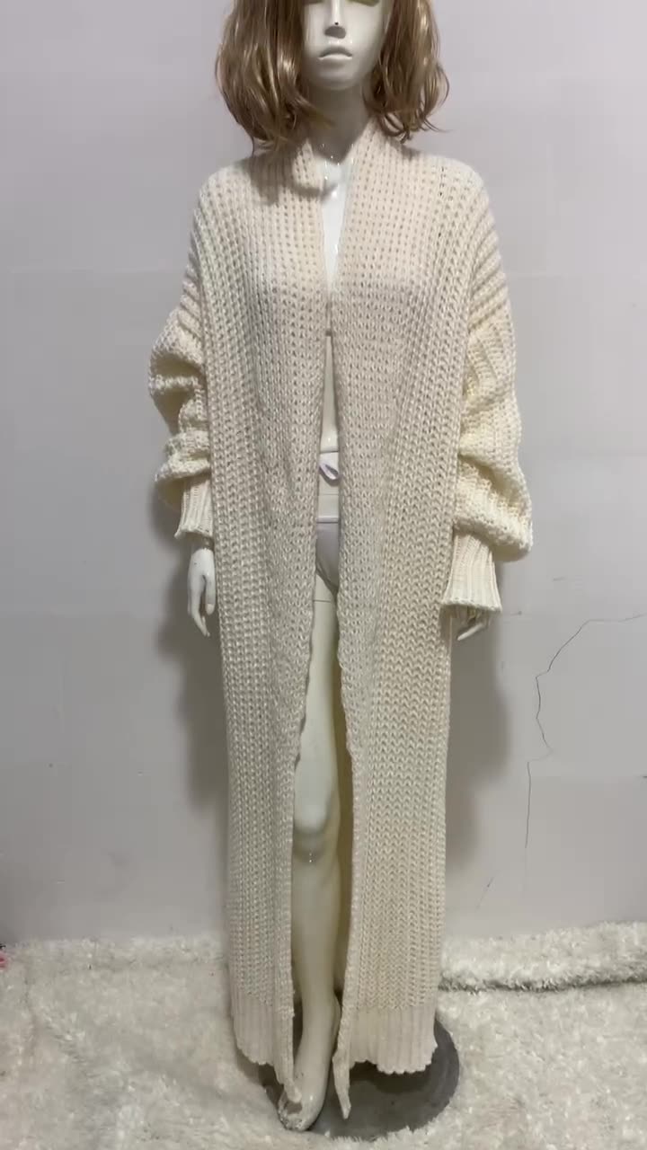 Spring Sweater Cardigan Knitting Loose Long Knitting Shirt Jacket 7