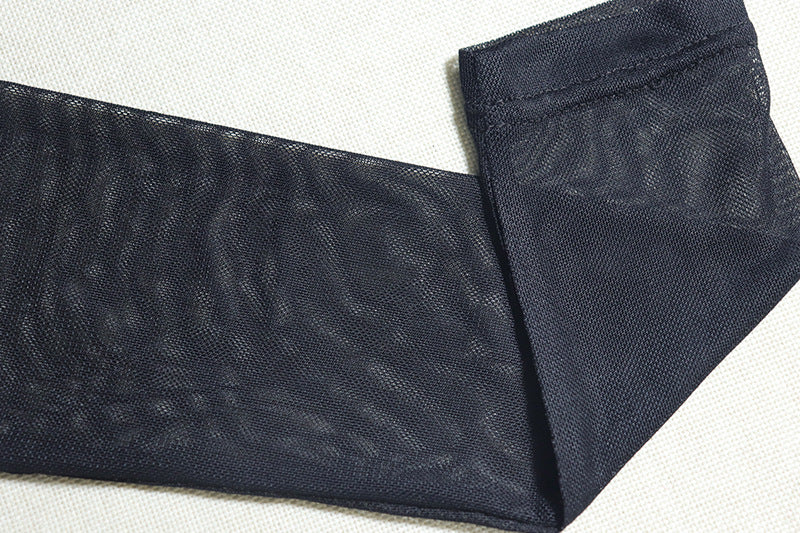 Women Solid Sexy Hollow Mesh Patchwork Bodycon Dress 16