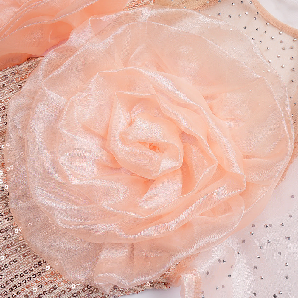 Plus Size Women African Formal Party Party Patchwork Sequin Flower Dress 23