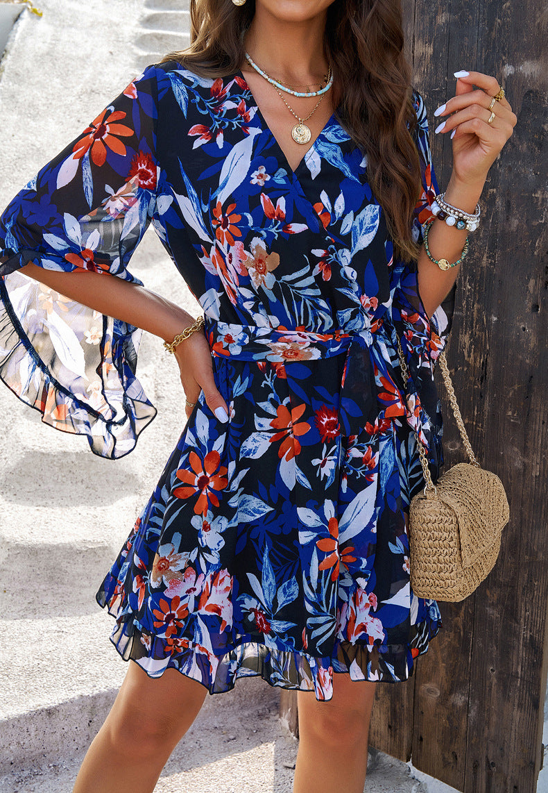 Women's Spring/Summer Holiday Casual Print Dress 14