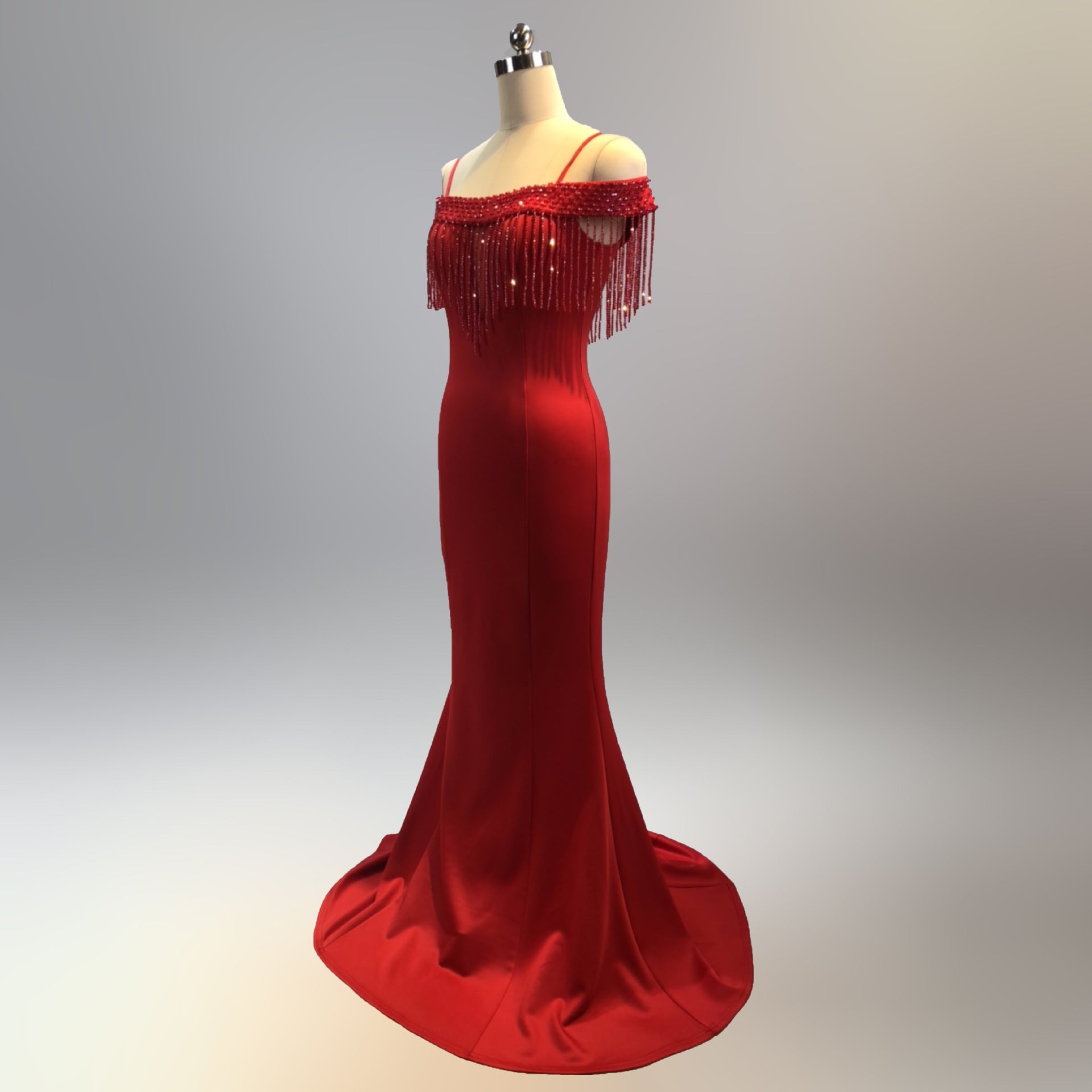Bridal Toast Dress Fashion Fishtail Slim Fit Long Formal Party Elegant Red Evening Dress 17