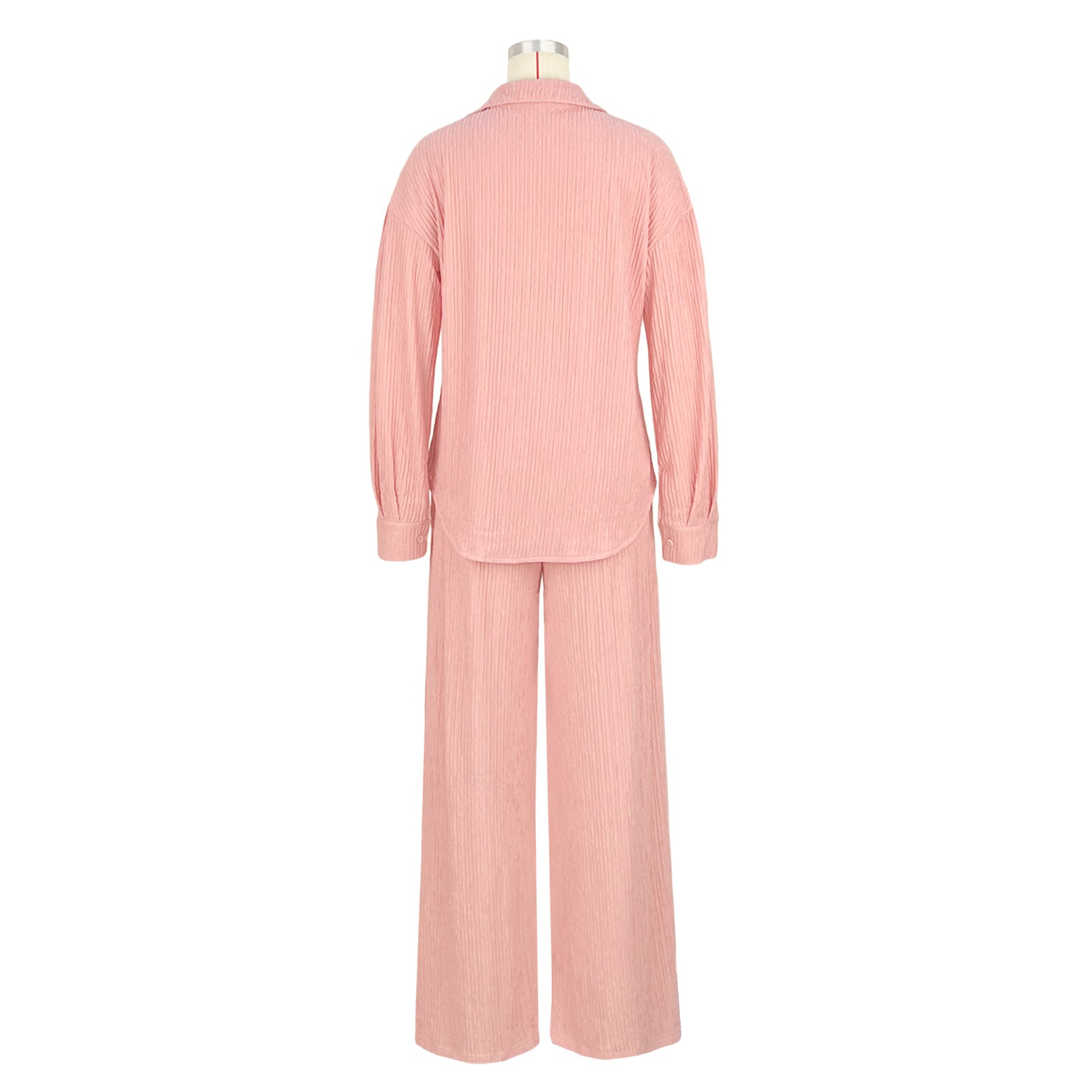 Women Crumpled Lace-Up Top and Pocket Wide Leg Pants Two Piece Set 9