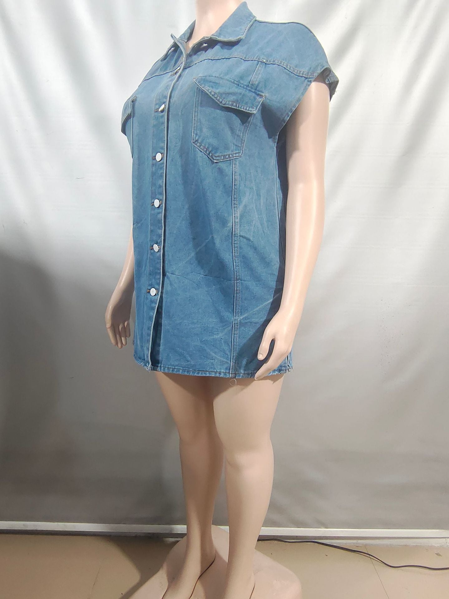 Women Casual Denim sleeveless jacket 8