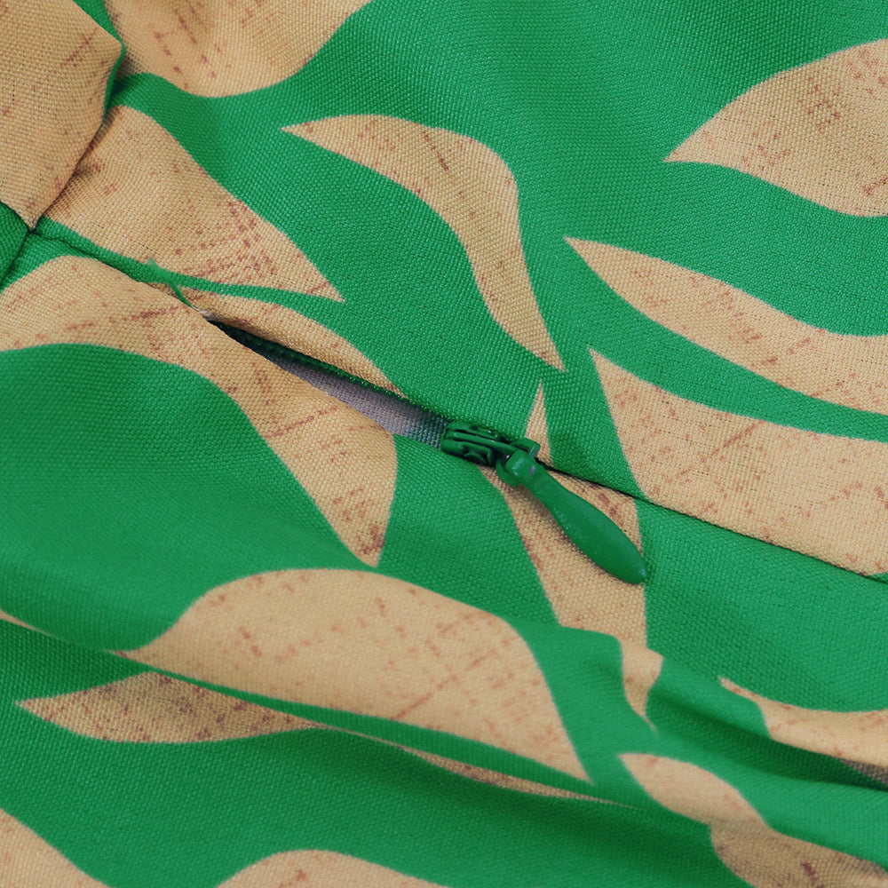 Women Ruffle V Neck Short Sleeve Slim Waist Chic Midi Dress 9