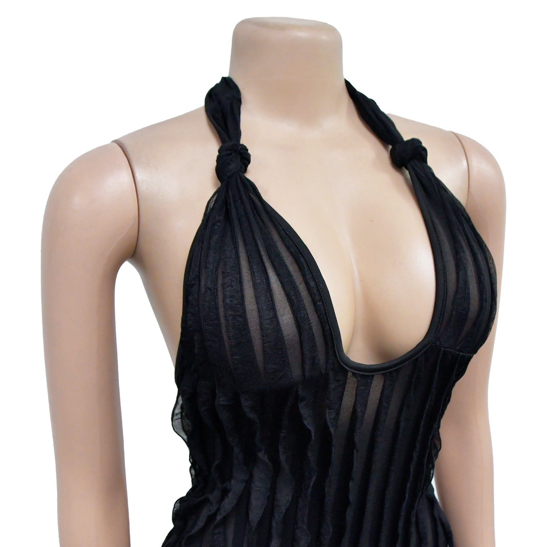 Fashion Women's Solid Color Low Back Deep V Halter Neck Jumpsuit 22