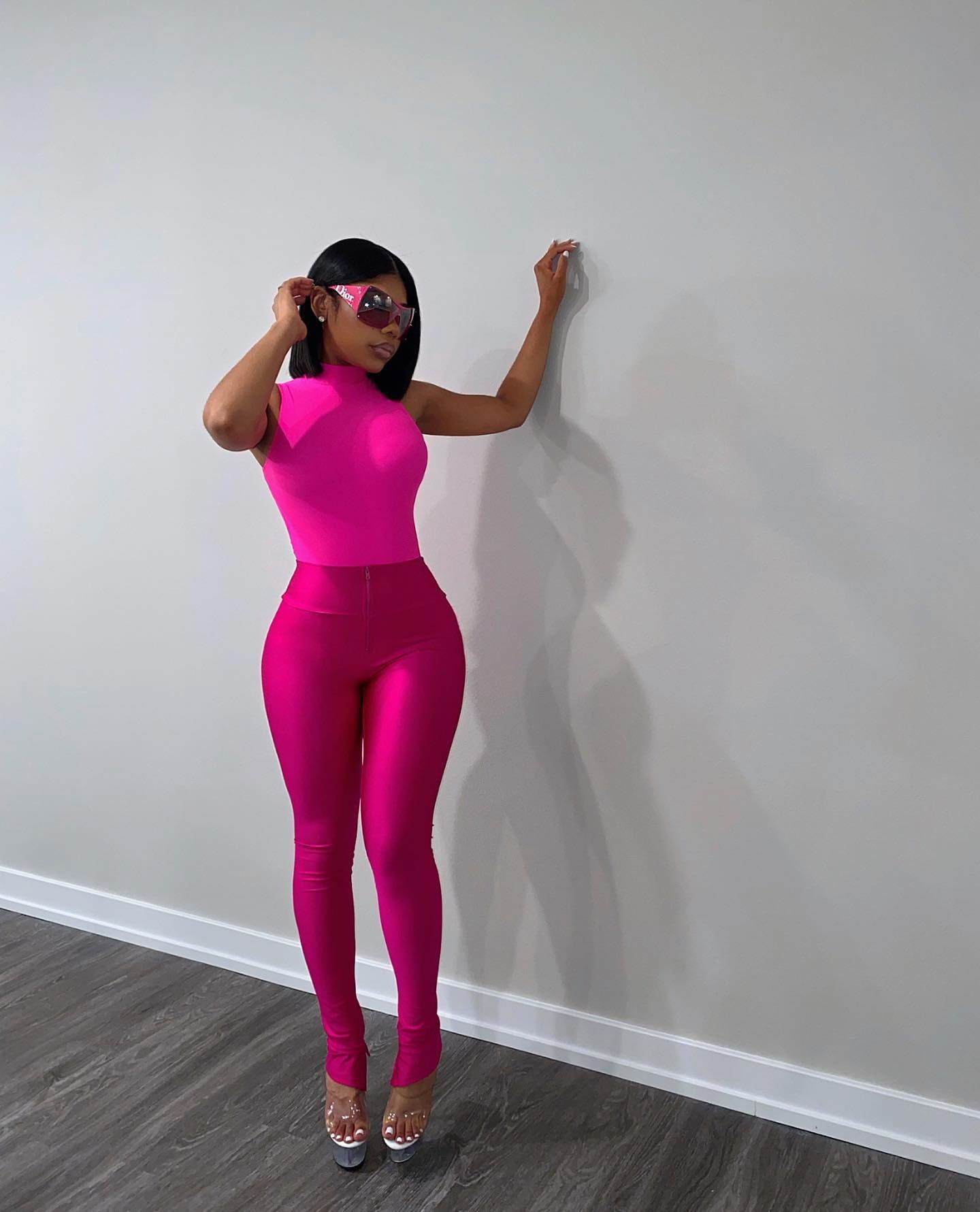 Women Summer Solid Stretchy Zipper Pants 5