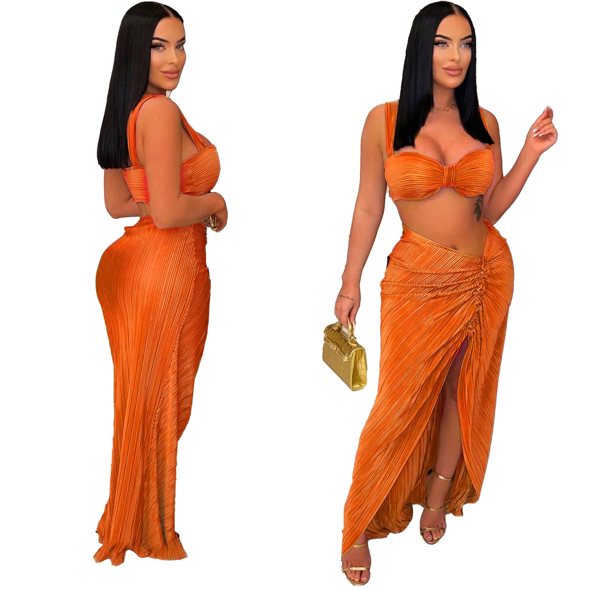 Sexy suspenders two-piece long skirt set 11