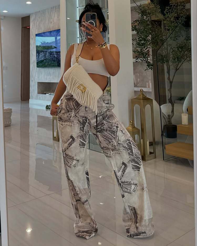 Women’s Casual Summer Fashion Elastic Waist Drawstring Straight Pants 4