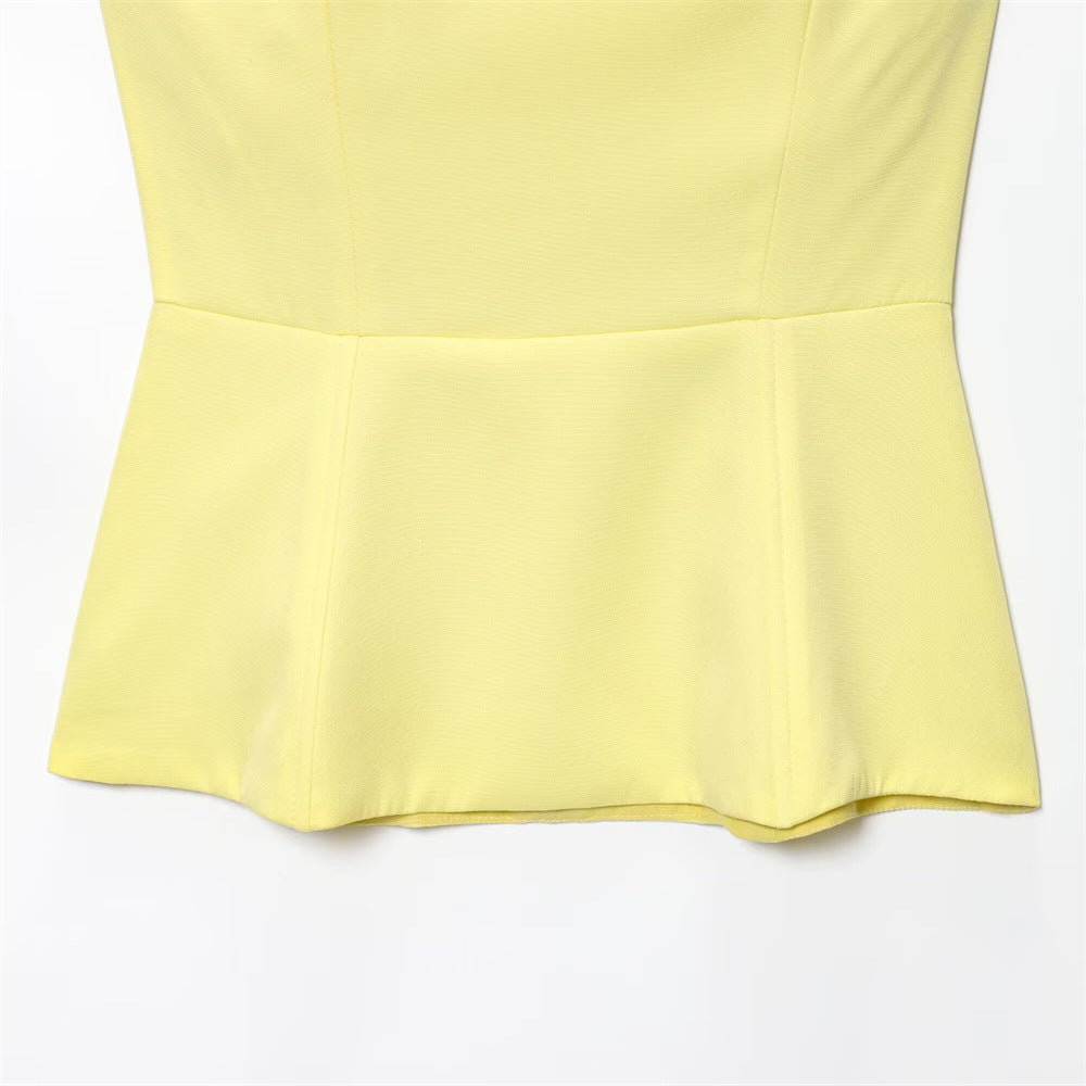 Women summer sleeveless strapless top pleated skirt two-piece set 16