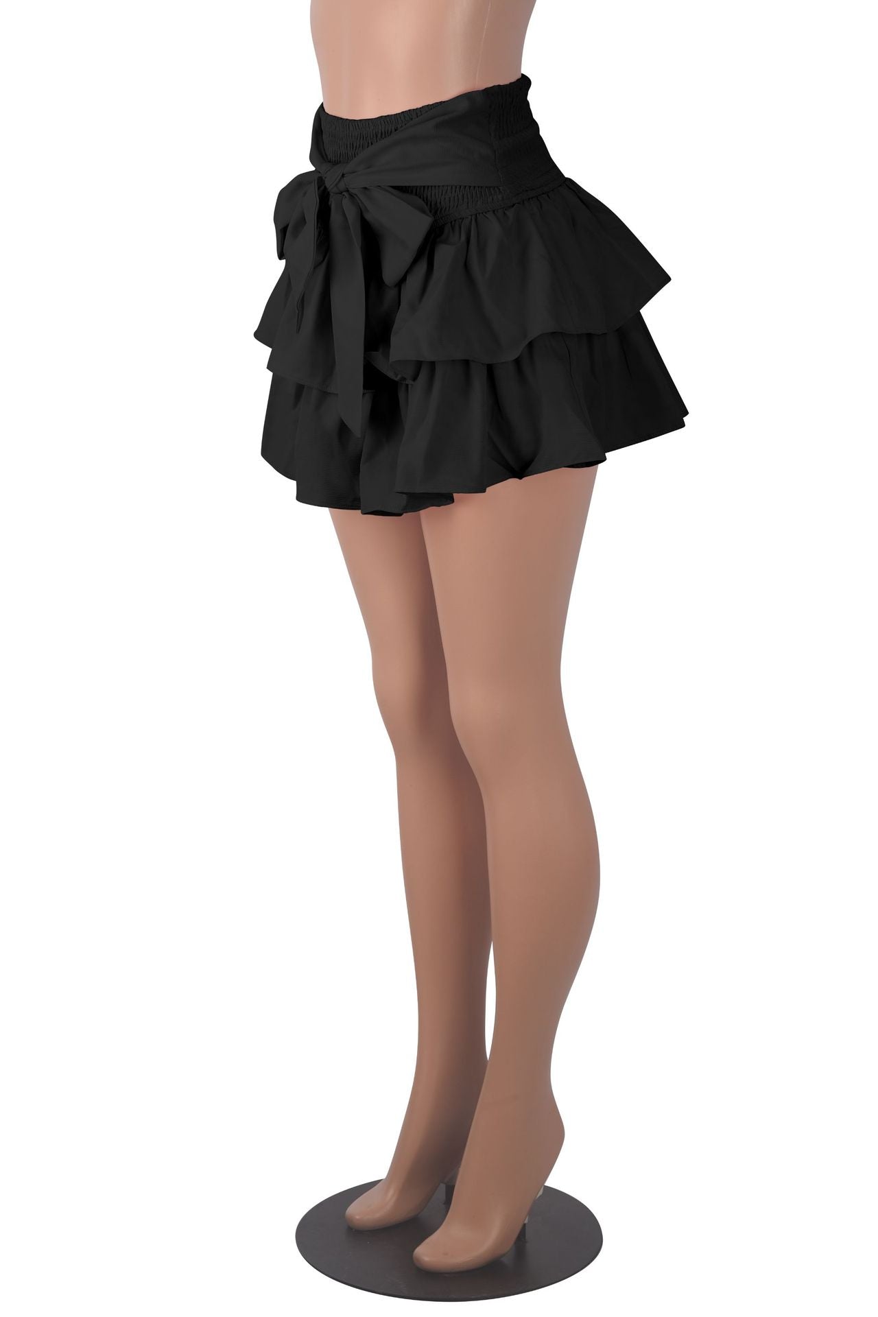 Women Solid Sexy Bow Pleated Skirt 11