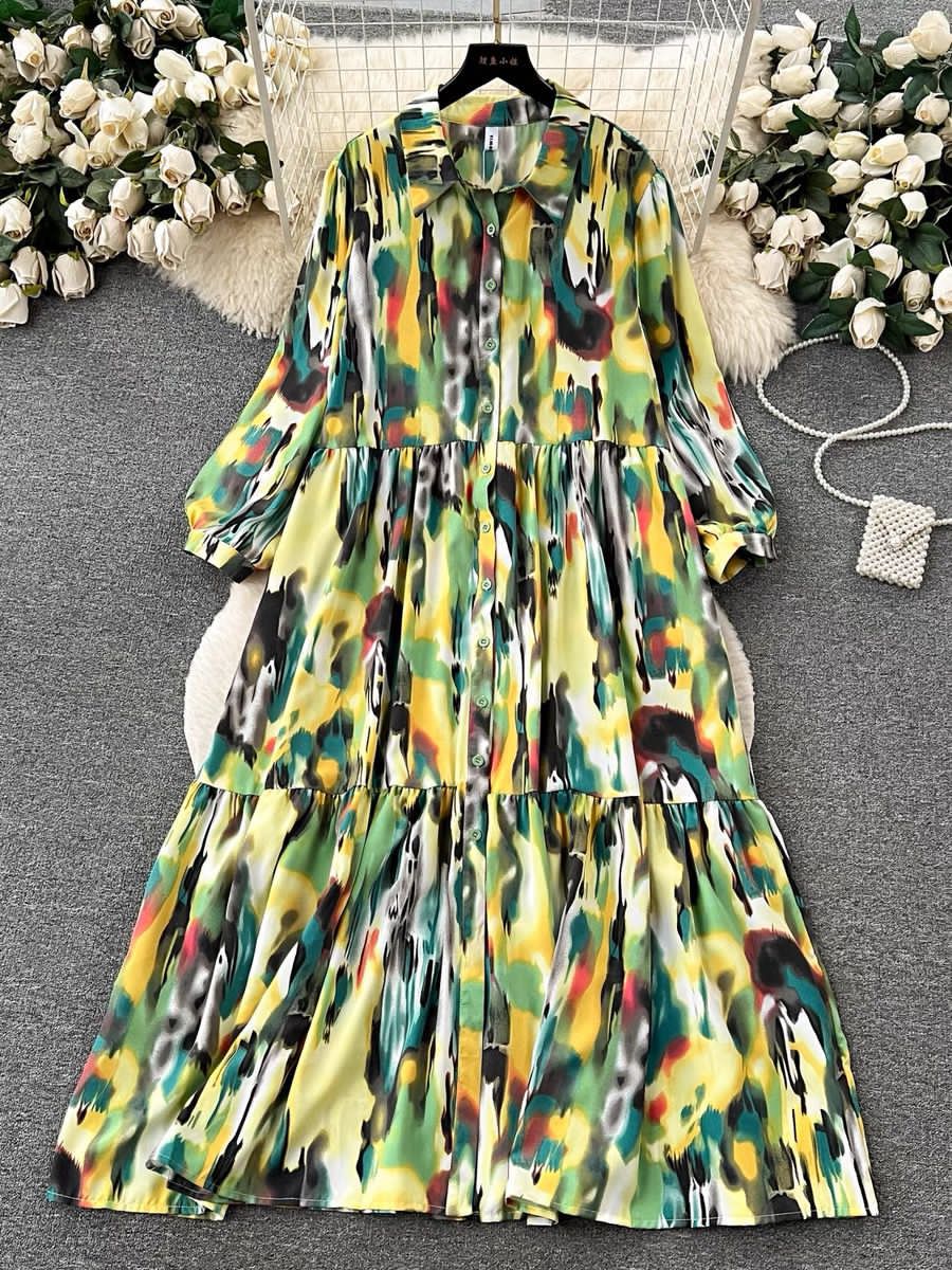 Women printed shirt dress 8