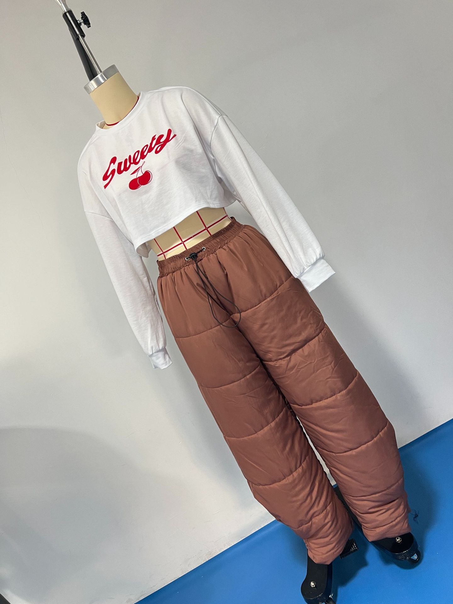 Women Vintage Lace Up Elastic Pocket Pant 14