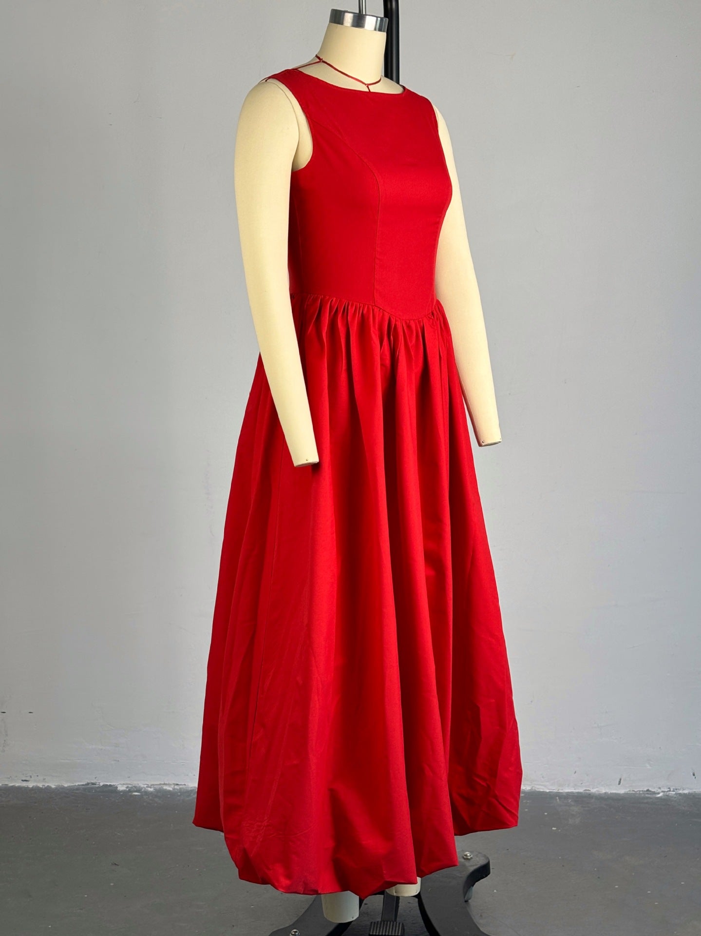 Women Elegant Sleeveless Solid Dress 8