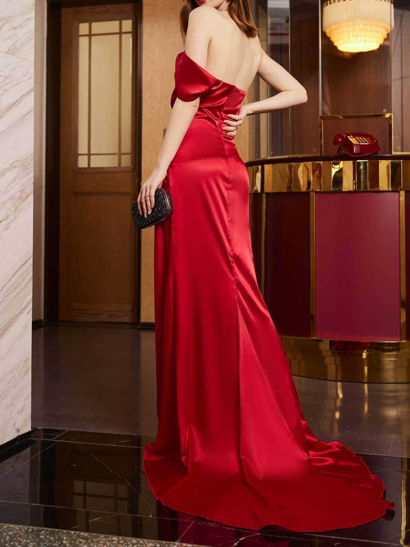Women Formal Party Suspender Tail Bodycon Evening Dress 7