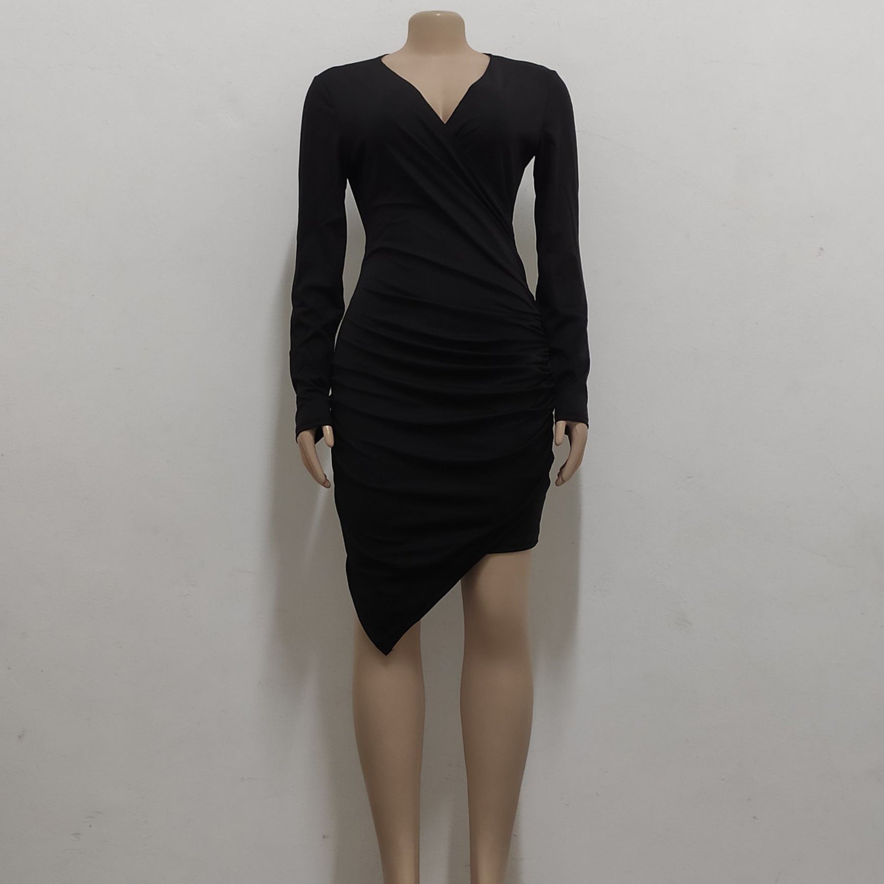 Women Sexy Solid V Neck Dress 18
