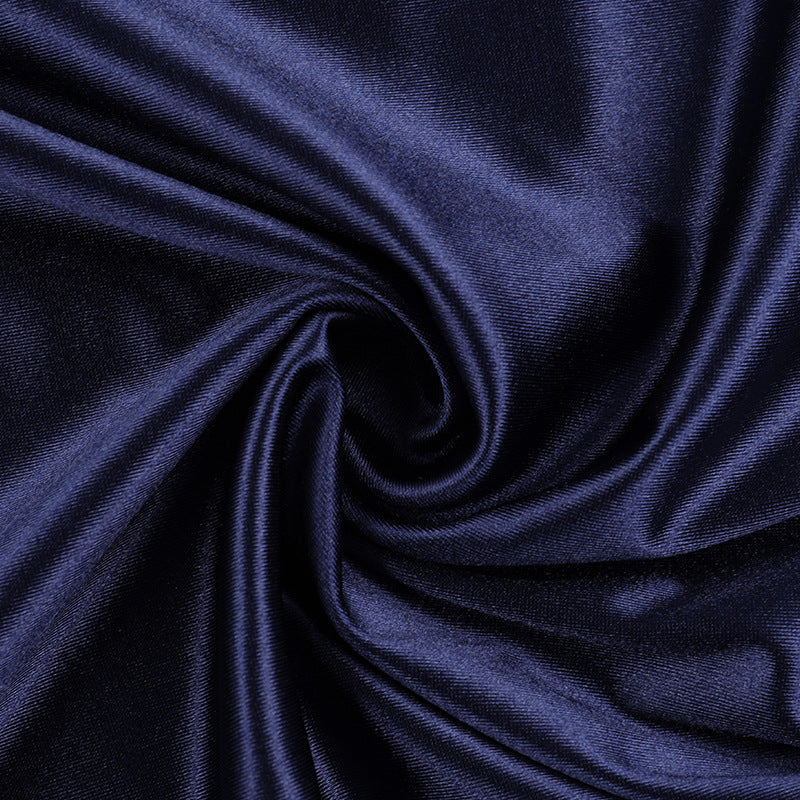 Sexy Halter Neck Low Back Satin Gown Women Chic Long Dress 11