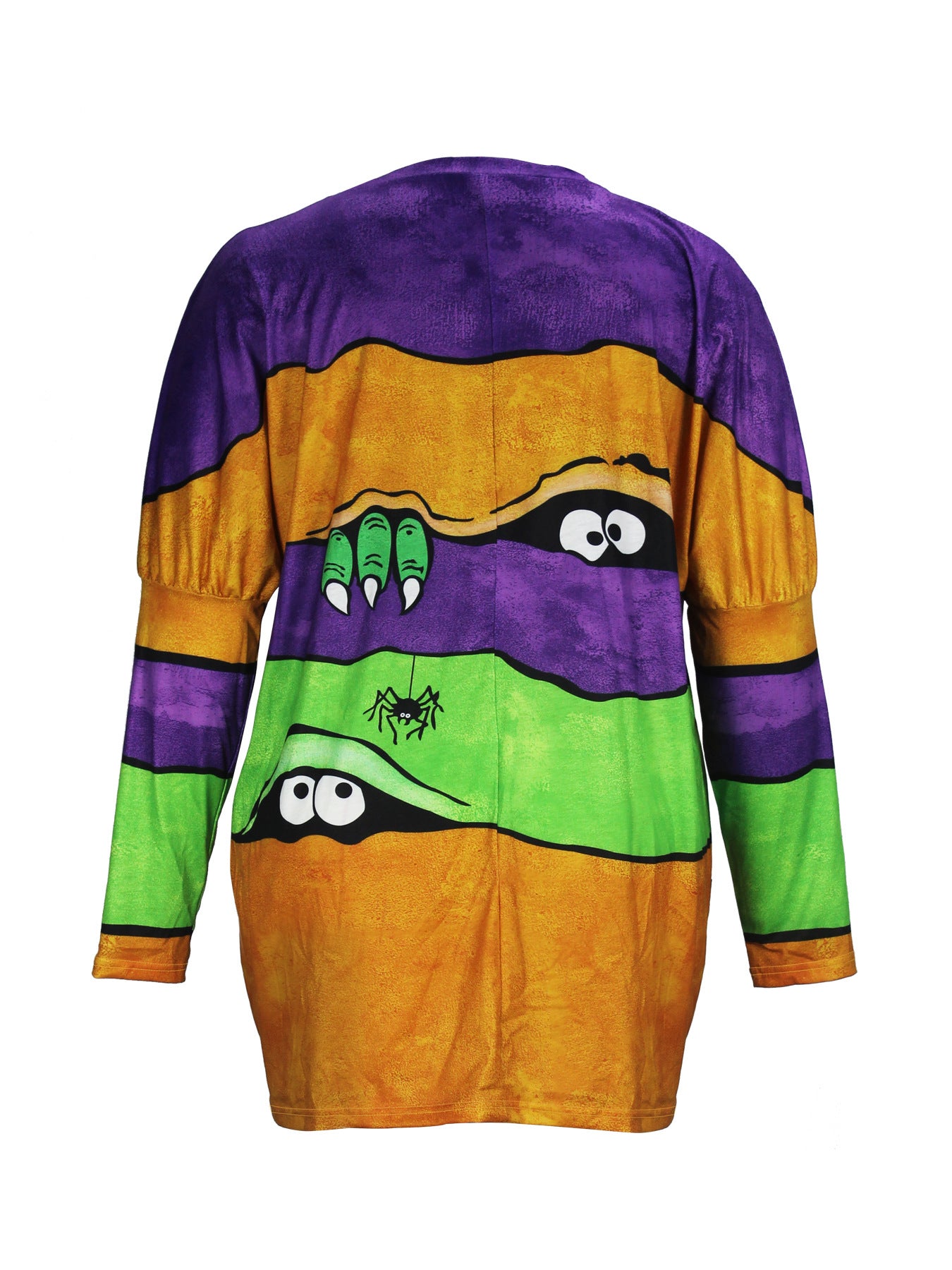 Halloween Printed Pocket Round Neck Long Sleeve Women's Top 5