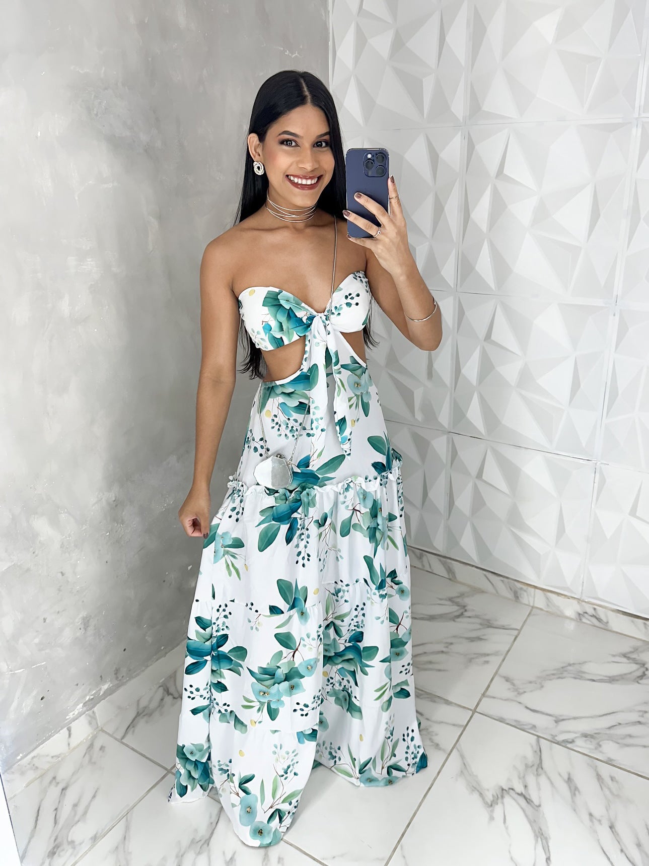 Women Printed Strapless Summer Dress