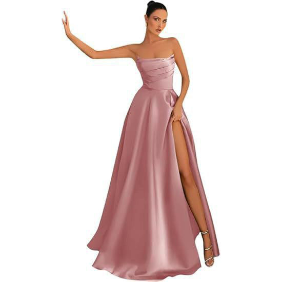 Women Strapless Sexy Slit Formal Party Evening Dress（Processing time need 3-6 days） 35