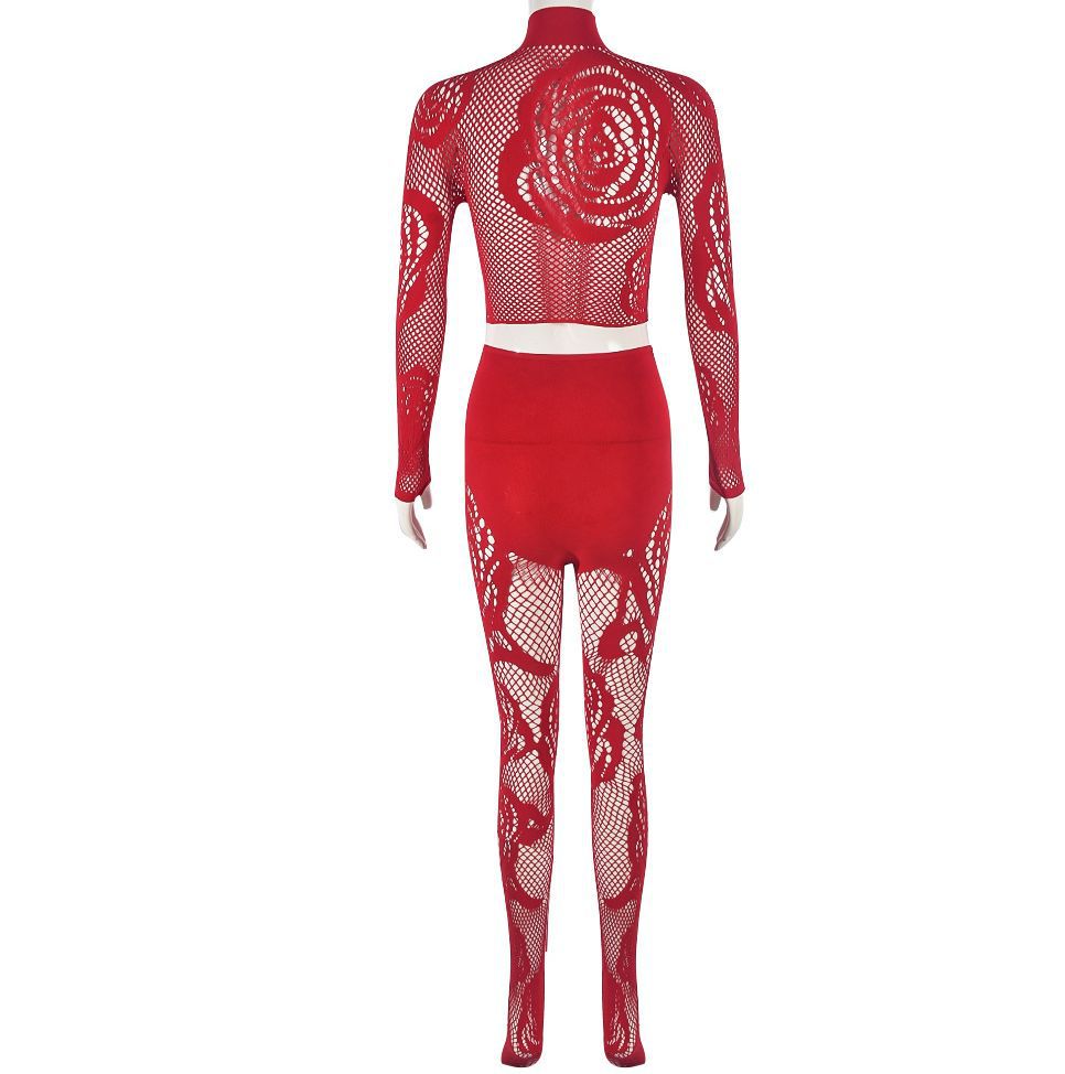 Women mesh hollow Sexy Lingerie Set 9