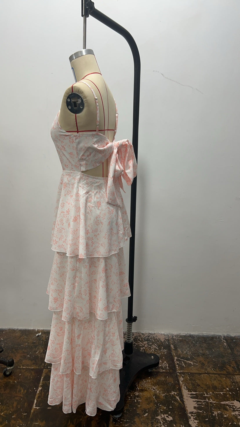 Spring And Summer Holidays Party Chic Printed Dress 17