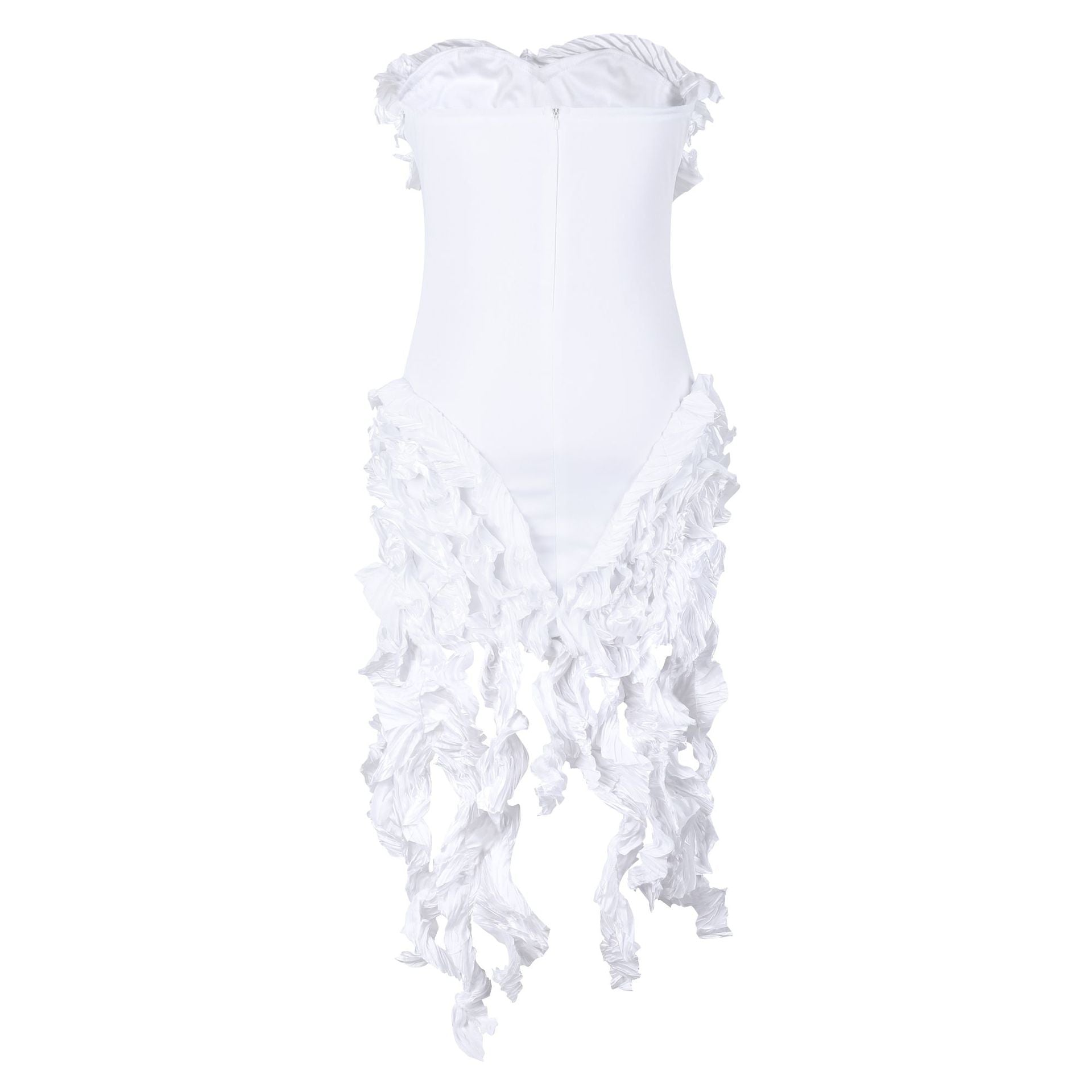 Women's Summer Sexy Strapless Ruffle Tassel Dress 23