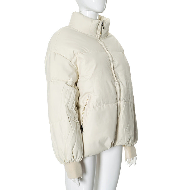 Women long-sleeved high collar zipper warm winter Padding Jacket 11