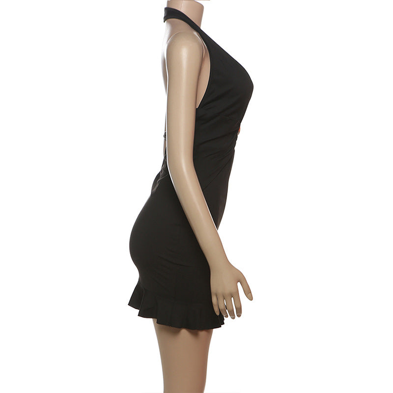 Spring Summer women's clothing Chic sexy Halter Neck deep V-neck Bodycon Dress female 7